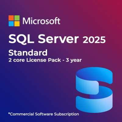 SQL Server 2025 Standard - 2 Core License Pack - 3 year